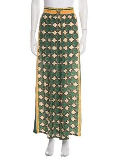 Pre-owned Camilla Silk Wide Leg Pants In Green