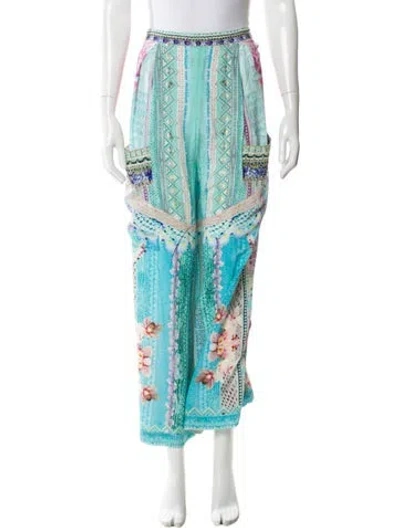 Pre-owned Camilla Silk Wide Leg Pants In Multi