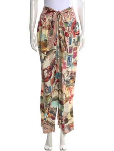 Pre-owned Camilla Silk Wide Leg Pants In Multi