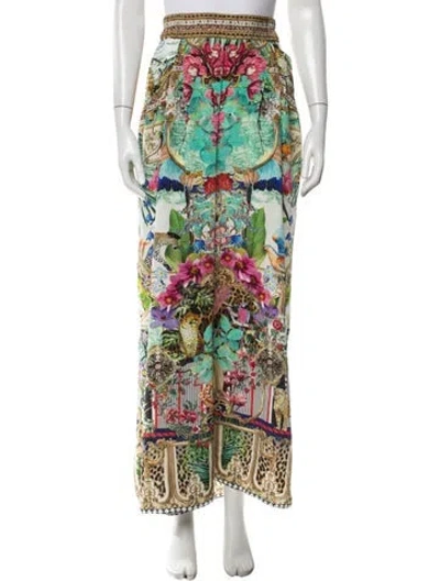 Pre-owned Camilla Silk Wide Leg Pants In Multi