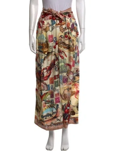 Pre-owned Camilla Silk Wide Leg Pants In Multi