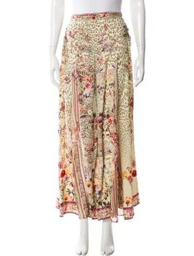 Pre-owned Camilla Silk Wide Leg Pants In Neutral