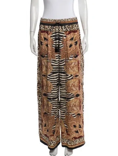 Pre-owned Camilla Silk Wide Leg Pants In Neutral