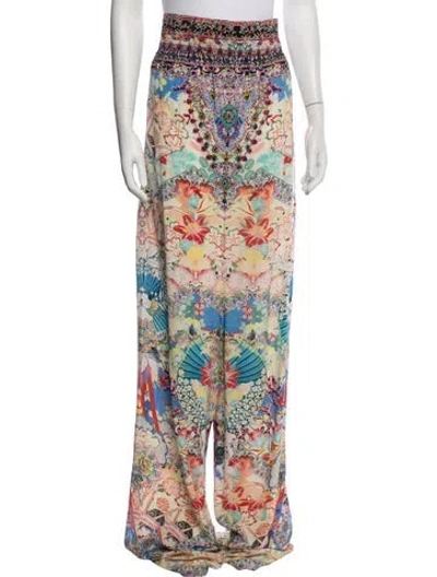 Pre-owned Camilla Silk Wide Leg Pants In Neutrals