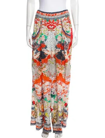 Pre-owned Camilla Silk Wide Leg Pants In Orange