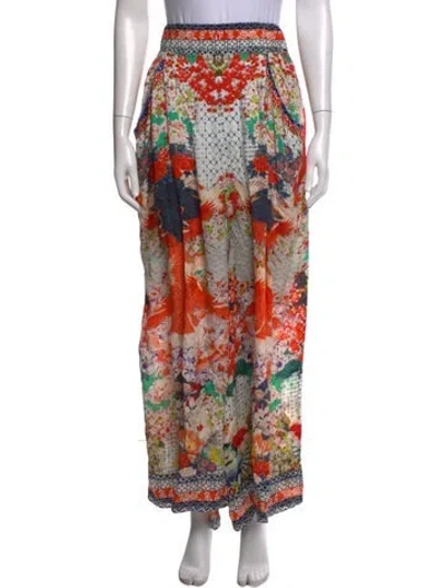 Pre-owned Camilla Silk Wide Leg Pants In Orange