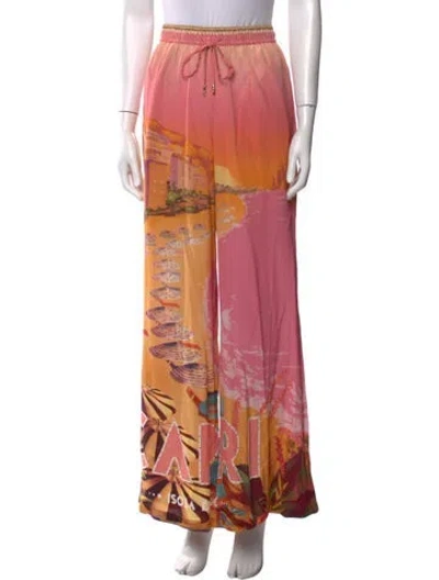 Pre-owned Camilla Silk Wide Leg Pants In Pink