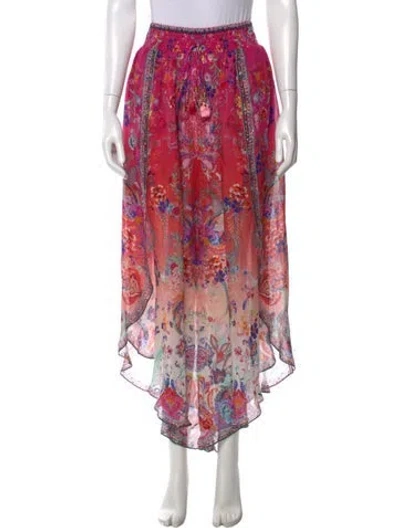 Pre-owned Camilla Silk Wide Leg Pants In Pink