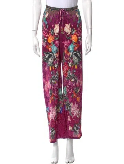 Pre-owned Camilla Silk Wide Leg Pants In Pink