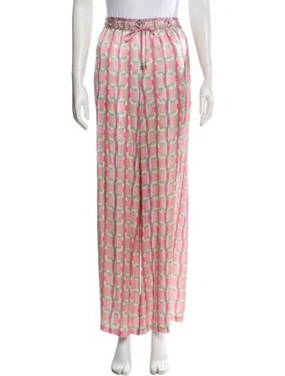 Pre-owned Camilla Silk Wide Leg Pants In Pink