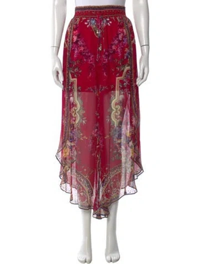 Pre-owned Camilla Silk Wide Leg Pants In Pink