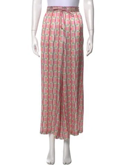 Pre-owned Camilla Silk Wide Leg Pants In Pink