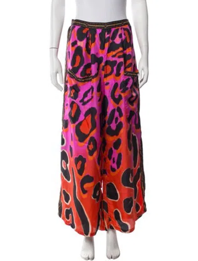Pre-owned Camilla Silk Wide Leg Pants In Pink