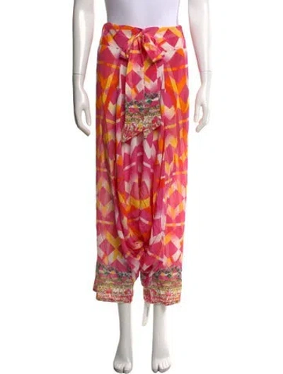 Pre-owned Camilla Silk Wide Leg Pants In Red