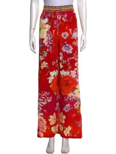 Pre-owned Camilla Silk Wide Leg Pants In Red