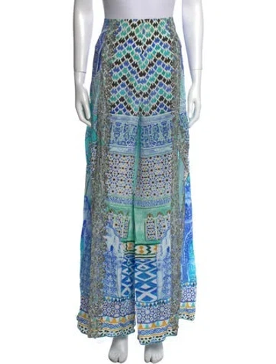 Pre-owned Camilla Silk Wide Leg Pants W/ Tags In Blue