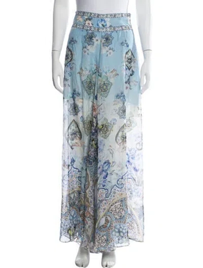 Pre-owned Camilla Silk Wide Leg Pants W/ Tags In Blue