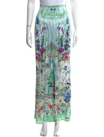 Pre-owned Camilla Silk Wide Leg Pants W/ Tags In Green