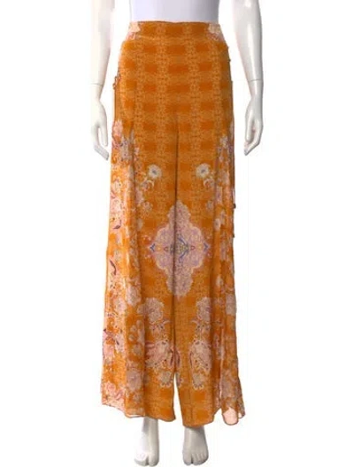 Pre-owned Camilla Silk Wide Leg Pants W/ Tags In Orange