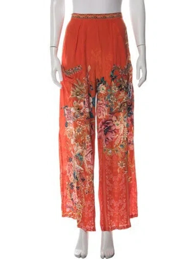 Pre-owned Camilla Silk Wide Leg Pants W/ Tags In Orange