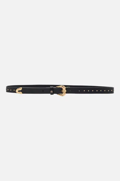 Camilla Skinny Buckle Belt Solid Black