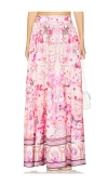 Camilla Floral Embellished Silk Maxi Skirt In Botanical Novella