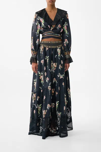 Camilla Skirt With Shaped Seam Noble Endeavours In Black