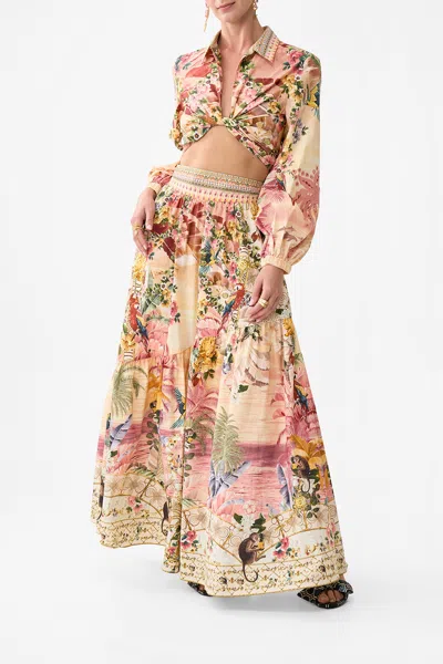 Camilla Skirt With Shaped Seam Welcome To The White Lotus In Multi