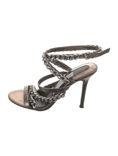 Pre-owned Camilla Skovgaard Leather Printed Sandals In Neutral