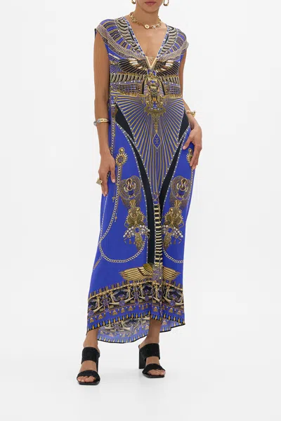 Camilla Sleeveless Drape Back Dress My Fair Pharaoh In Blue