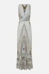 Camilla Sleeveless Draped T Back Long Dress Sahara Starlet