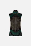 Camilla Sleeveless Jersey Turtleneck With Buttons Other Side Of The Oasis