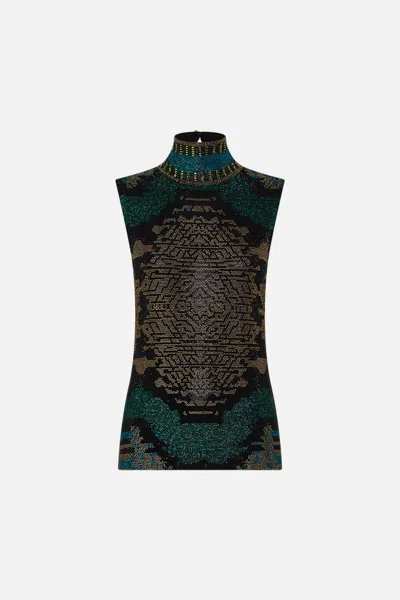 Camilla Sleeveless Jersey Turtleneck With Buttons Other Side Of The Oasis