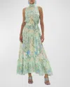 Camilla Sleeveless Silk Neck-tie Maxi Dress In Dreaming In Dutch