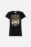 Camilla Slim Fit Round Neck T-shirt - Blk/gold Call Me Cleopatra