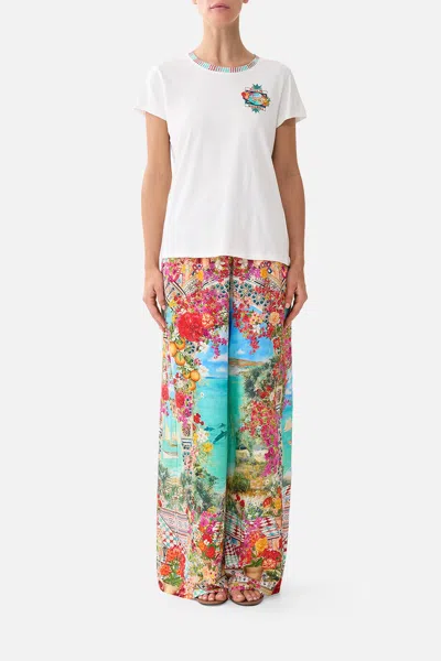 Camilla Slim Fit Round Neck T-shirt Meet Me In Mallorca In Multi