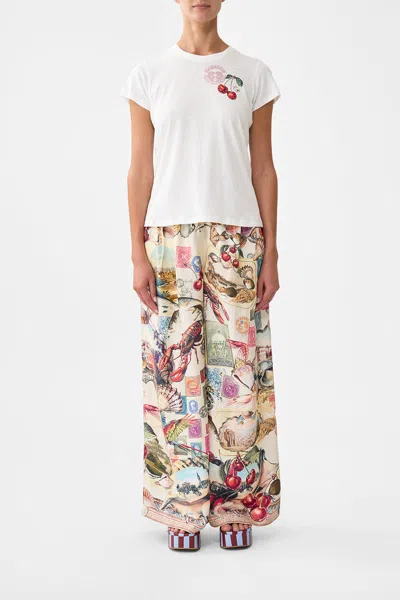 Camilla Slim Fit Round Neck T-shirt Notes From The Road In Orange