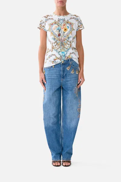 Camilla Slim Fit Round Neck T-shirt Seville Sweetheart In White