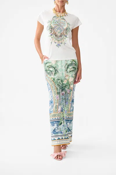 Camilla Slim Fit Round Neck T-shirt - White Jardim Party