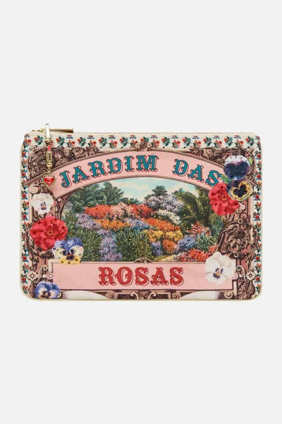 Camilla Small Canvas Clutch Aromatic Amor In Multi
