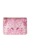 Camilla Small Canvas Clutch Botanical Novella In Pink