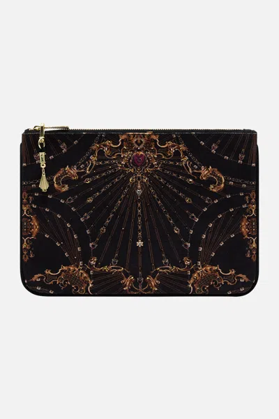 Camilla Small Canvas Clutch Baroque Around The Clock In Black