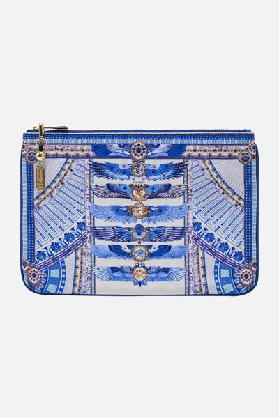 Camilla Small Canvas Clutch Dancing With Daylight In White