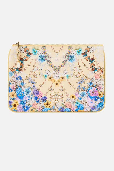 Camilla Small Canvas Clutch Darling Buds In Yellow