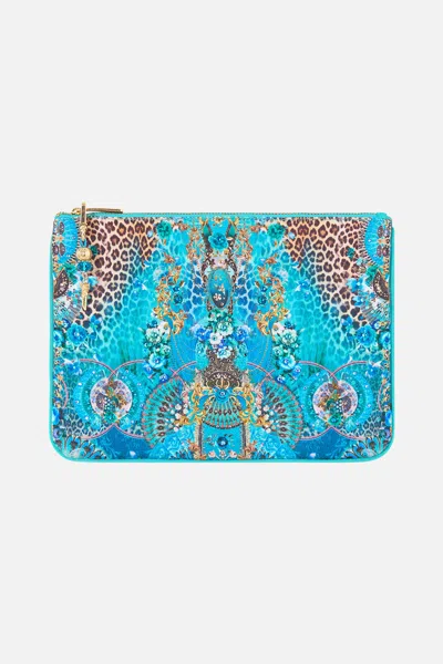 Camilla Small Canvas Clutch Flamenco Euphoria In Orange