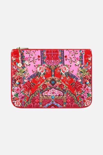 Camilla Small Canvas Clutch Heirloom Empire In Red