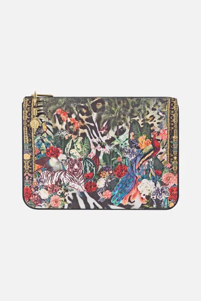Camilla Small Canvas Clutch Leotigra Land In Multicolor