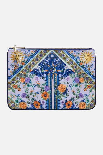 Camilla Small Canvas Clutch Luscious In Lisbon In Blue