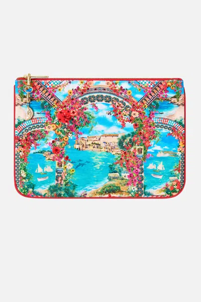Camilla Small Canvas Clutch Meet Me In Mallorca In Multi