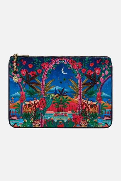 Camilla Small Canvas Clutch Midnight Muses In Blue